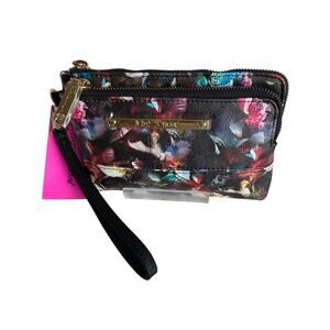 *Brand New  Betsey Johnson Double Zip Wristlet Wallet Cute